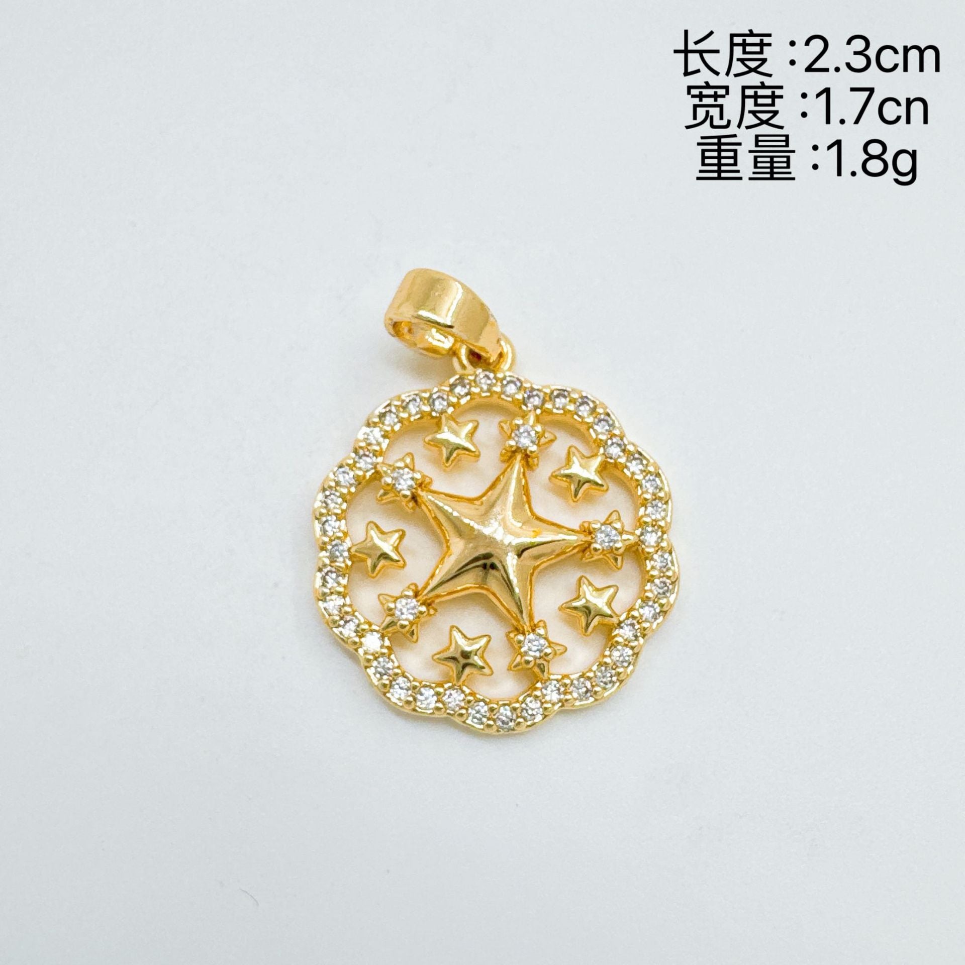 Wholesale Sweet Cool Moon Star Charm Necklace Gold Plated Copper Fashion Accessory Gift
