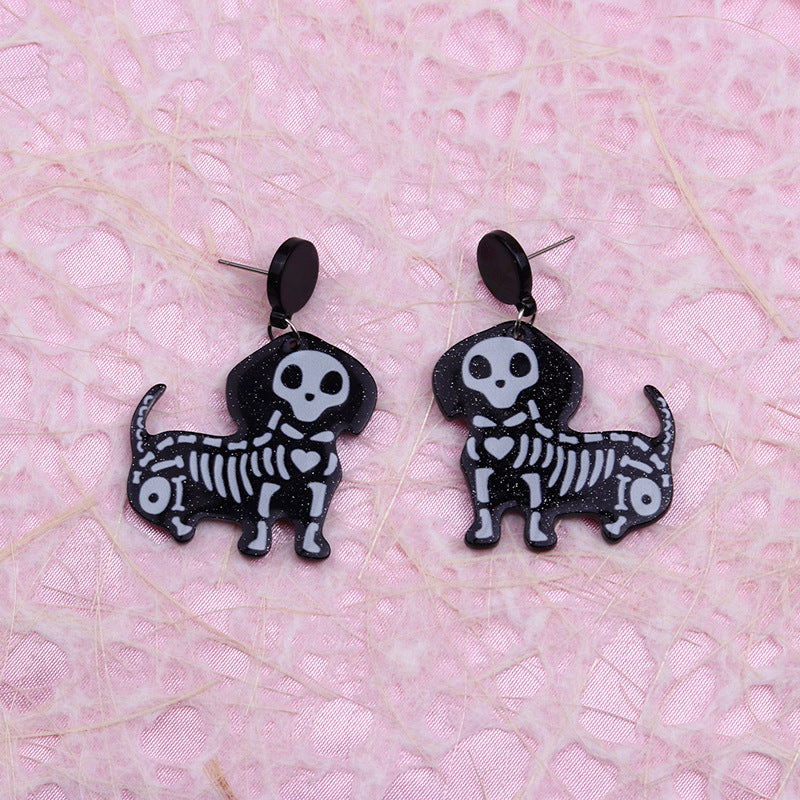 Wholesale    Acrylic Earrings,  Flamingo Bat Cat Skull Earrings