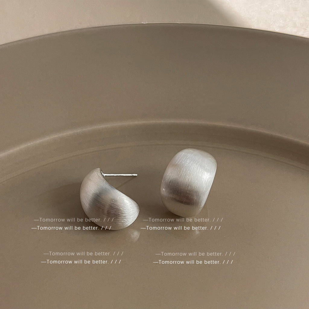 Wholesale Brushed Frosted Geometric Earrings Ear Studs ACC-ES-Eryu003