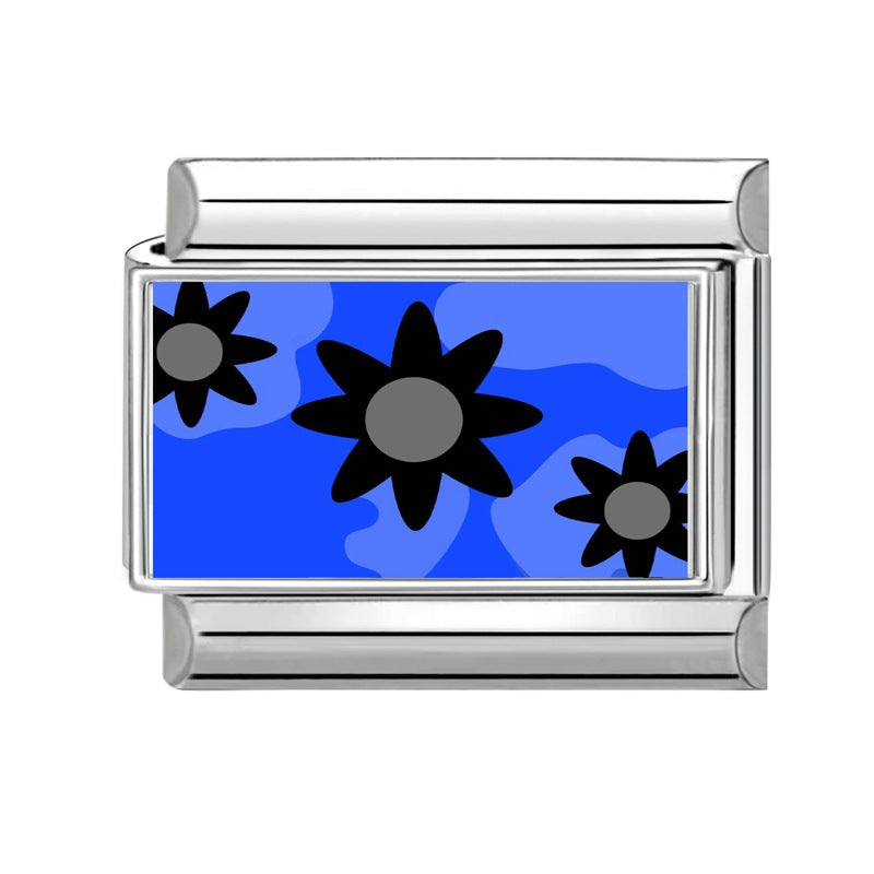 Wholesale Blue Eye Flower Crab Plane Theme DIY Modular Charm Bracelet Stainless Steel Fashion Jewelry Gift