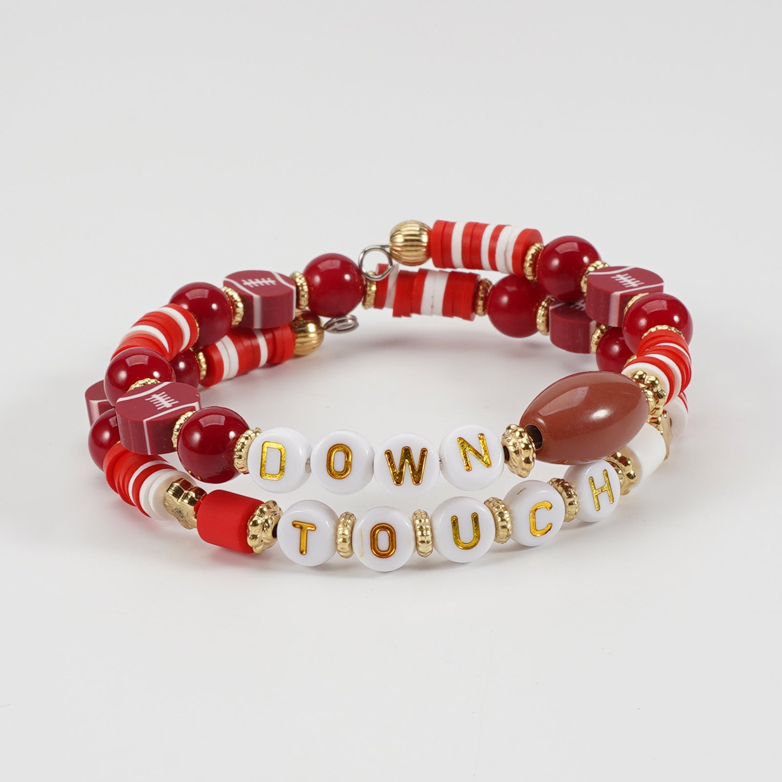 Wholesale Match Day Sports Bracelet Wrapped Soft y Beaded Elastic Bracelet Bracelet for Mom