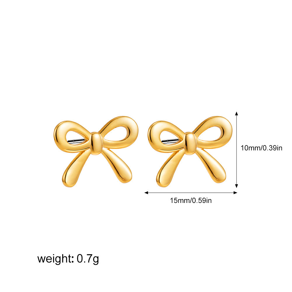 Wholesale 18K Bow Earrings Mini Ear Stud