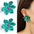 Wholesale green diamond flower lovely earrings