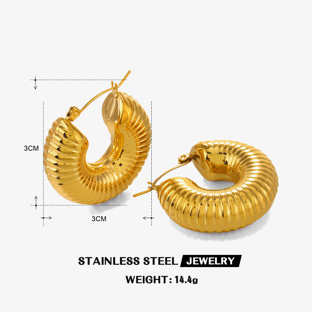 Wholesale Geometric Light Luxury Earrings Retro Stainless Steel Earrings ACC-ES-JiaLi003