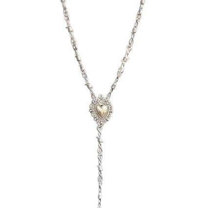 Wholesale Antique Silver Heart Pendant Choker Necklace Party Jewelry Accessory Trendy Gift