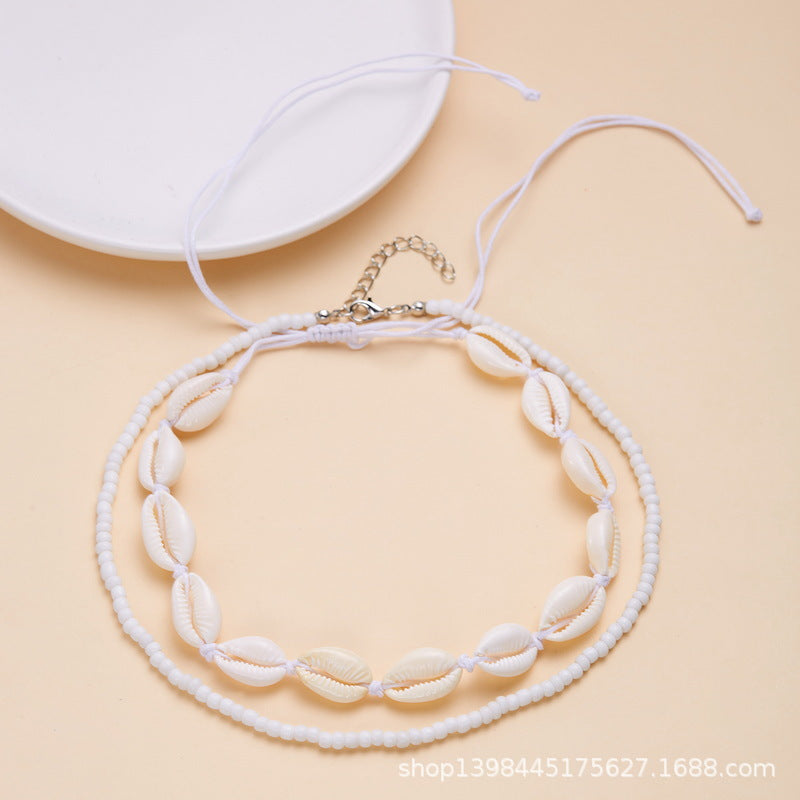 Wholesale Bohemian style stacked beach necklace