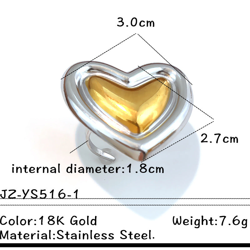 Wholesale Titanium steel ring with contrasting gold and silver design a niche and affordable luxury item