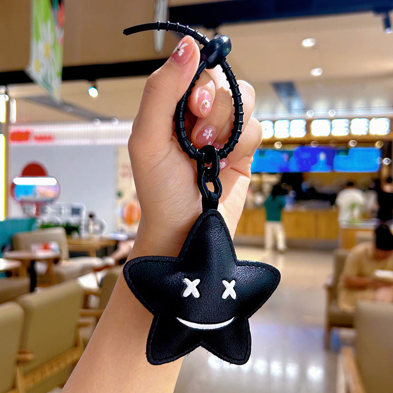 Wholesale Trendy Yellow Leather Heart Keychain Bag Charm Decorative Gift For Students