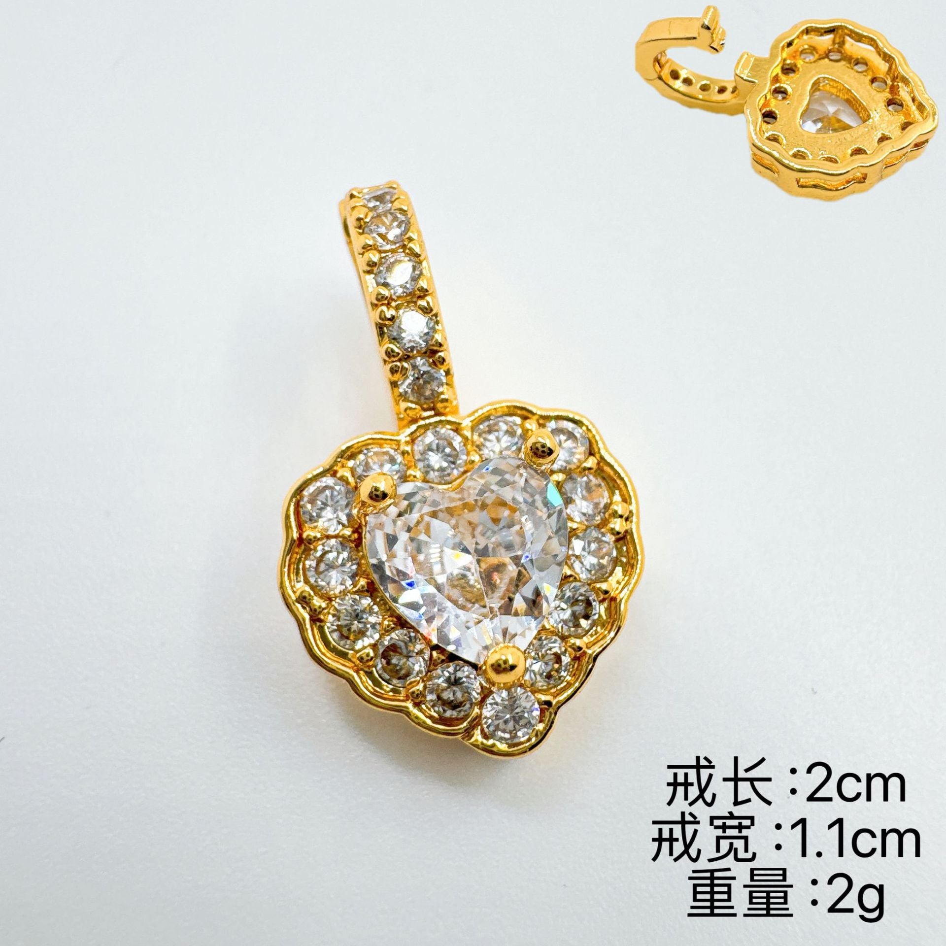 Wholesale Copper Gold Plated Zircon Necklace Pendant Sweet Cool Wind Style Fashion Accessory for Party