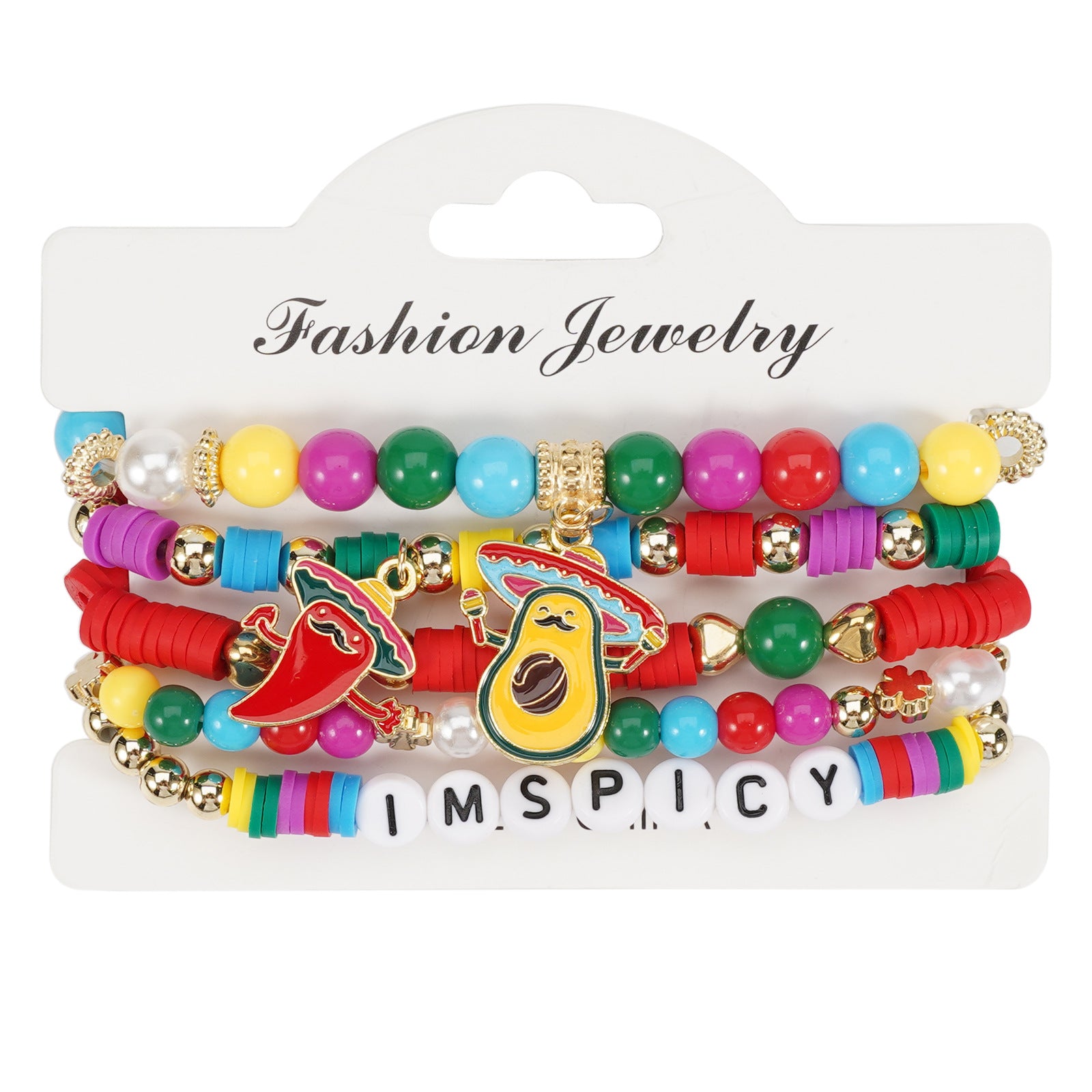 Wholesale Mexican Chili Festival Bracelet Cinco De Mayo Mexican Festival Party Beaded Stretch Bracelet