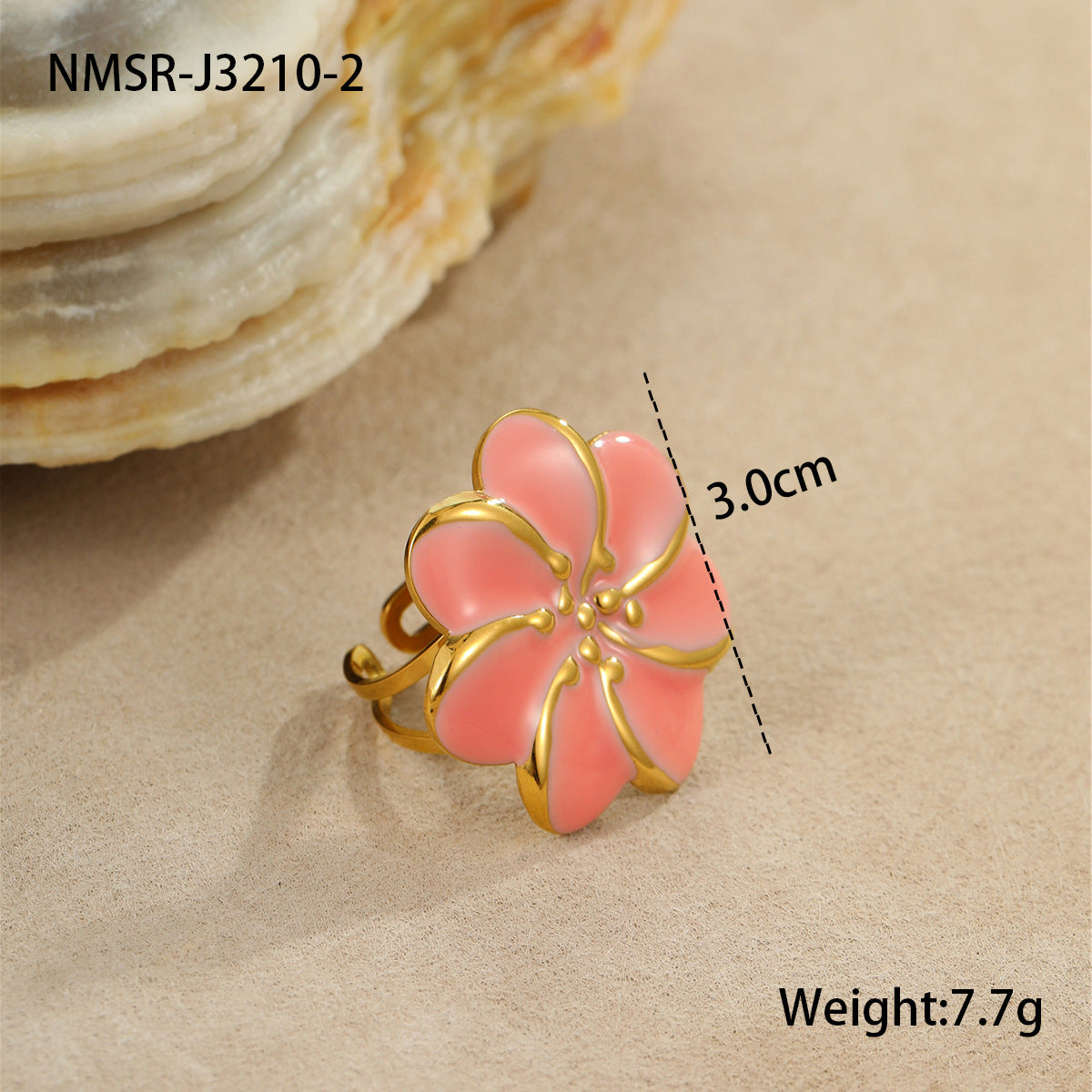 Wholesale Flower oil drop earrings stainless steel ring