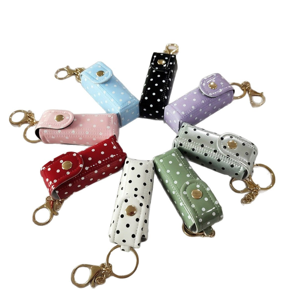Wholesale Trendy Polka Dot PU Leather Coin Purse Bag Charm Fashion Accessory