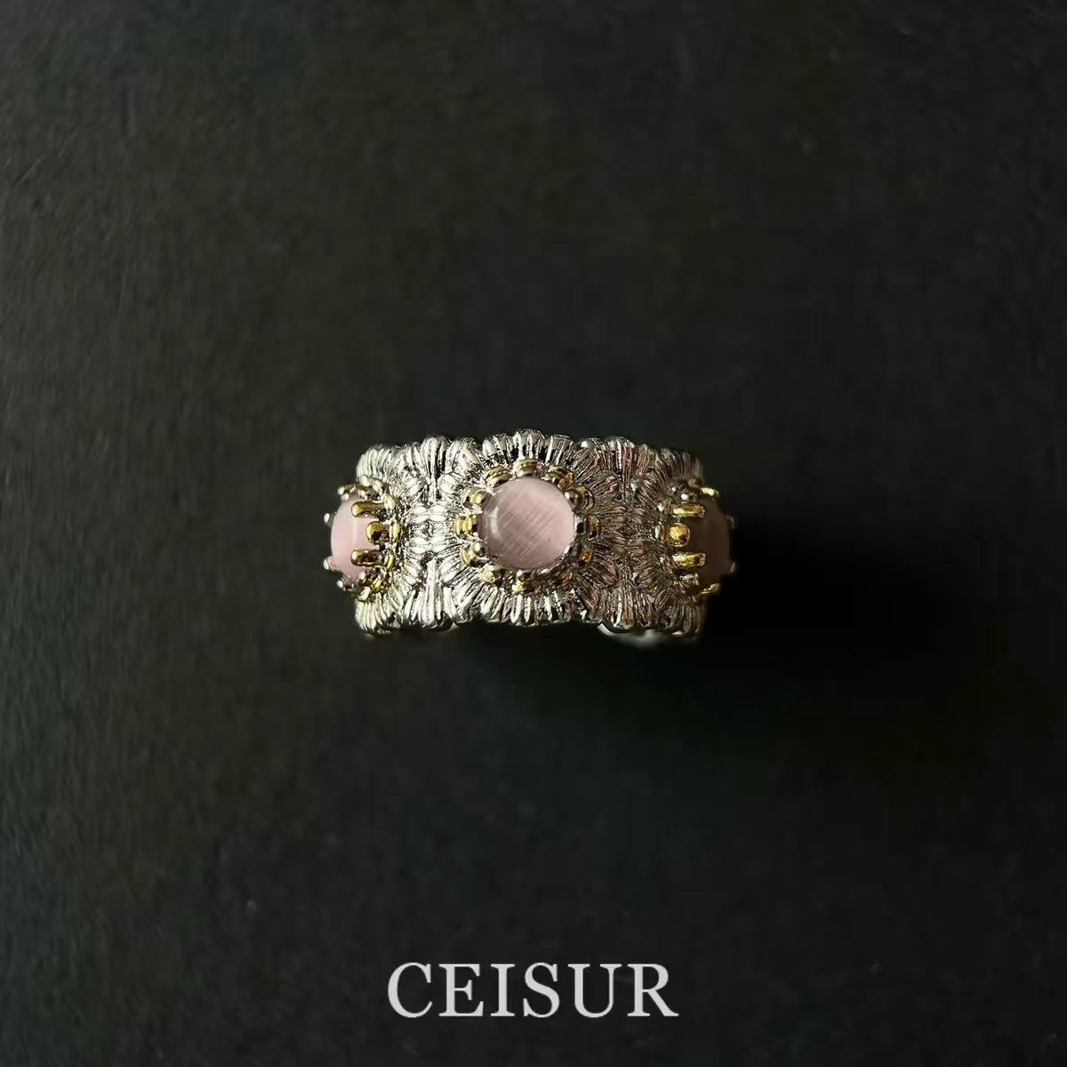 Wholesale Alloy Electroplated Brushed Flower Ring Vintage Women S Fashion Jewelry Accessory Party Gift Boutique Resale