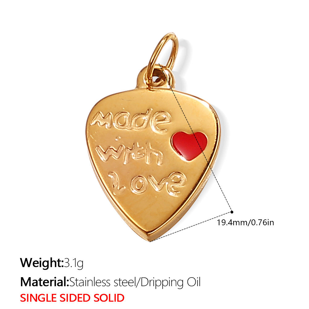 Wholesale  Variety of Peach Heart Stainless Steel Pendant Accessories Collection Lava Diamond Heart DIY Necklace Jewelry