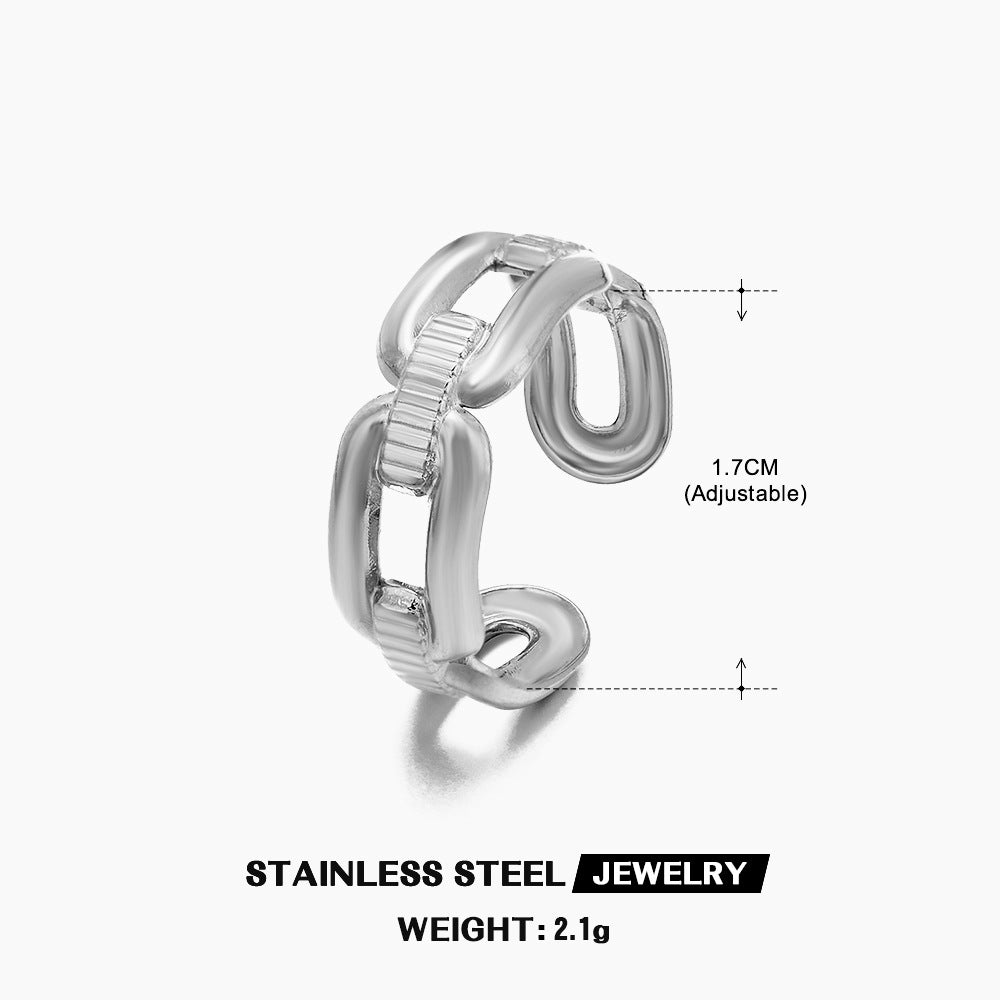 Wholesale Gold Plated Rings Stainless Steel Rings Hollow Open Adjustable Rings ACC-RS-JiaLi007