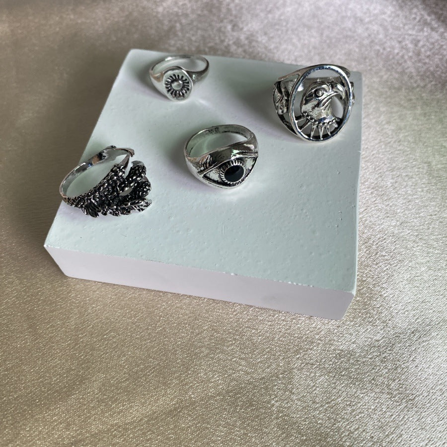 Wholesale  personality trend Eagle Sun devil eye eagle claw ring  set