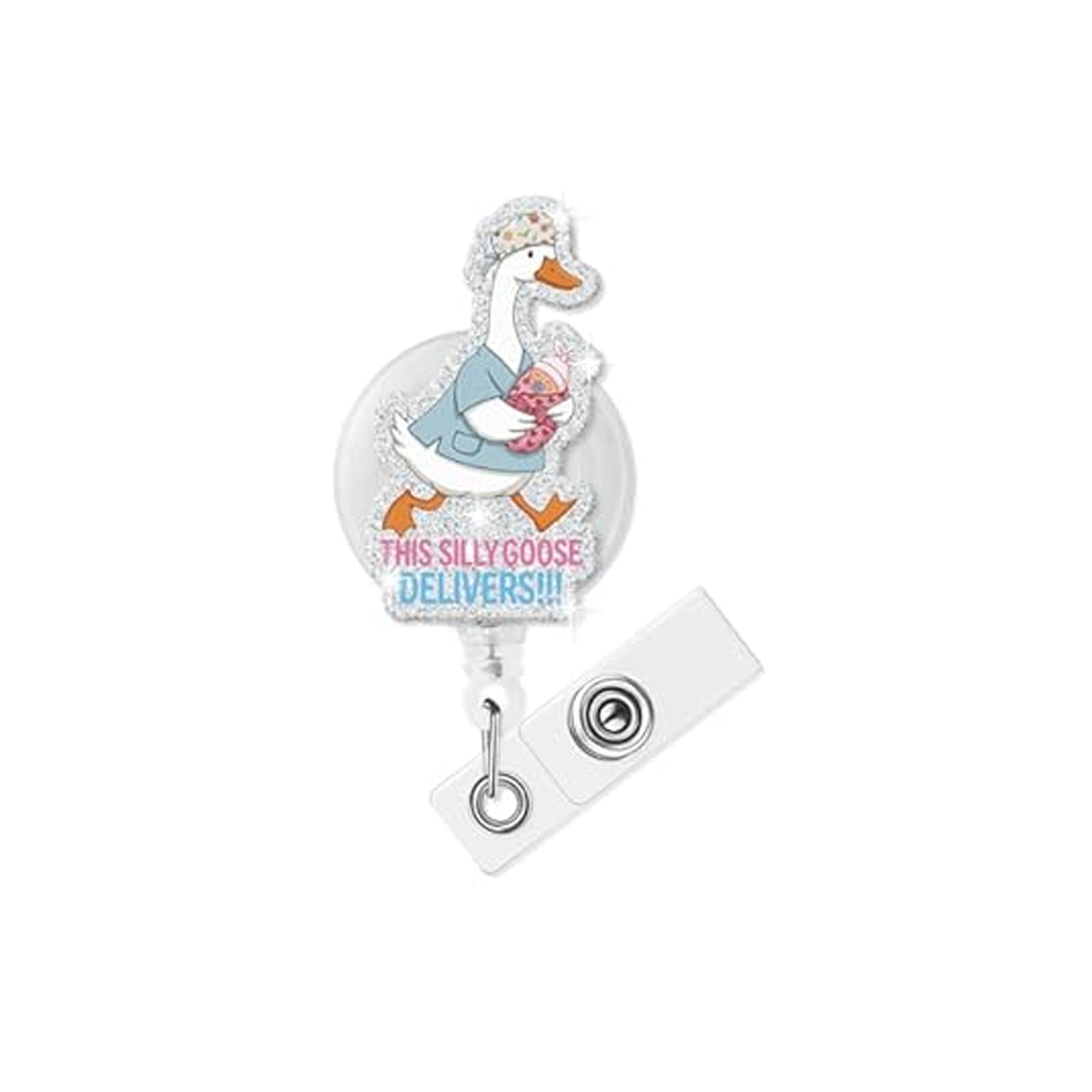 Wholesale Acrylic Retractable Badge Reel Baby Pattern for Nurse ID Card Holder Cute Gift