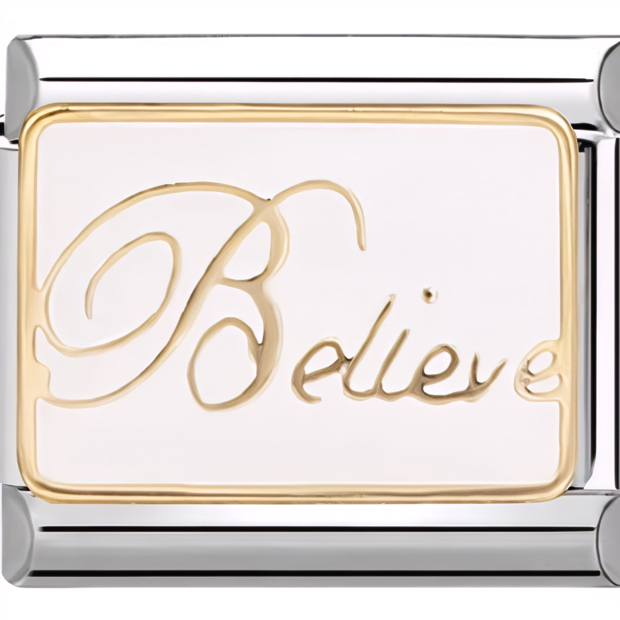 Wholesale Italian Charm Bracelet 9mm DIY BELIEVE English HELLO letter  Creative Stainless Steel Composable Bracelet