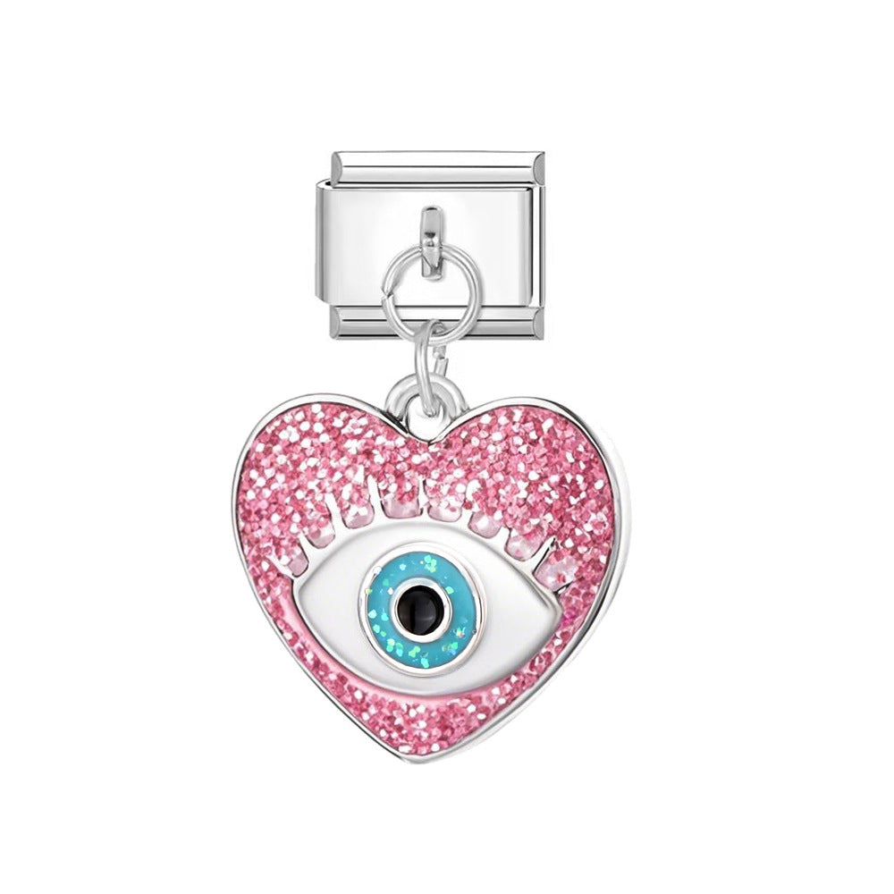 Wholesale  Italian Charm Bracelet 9mm DIY  Letter Heart  Creative Stainless Steel Composable Bracelet