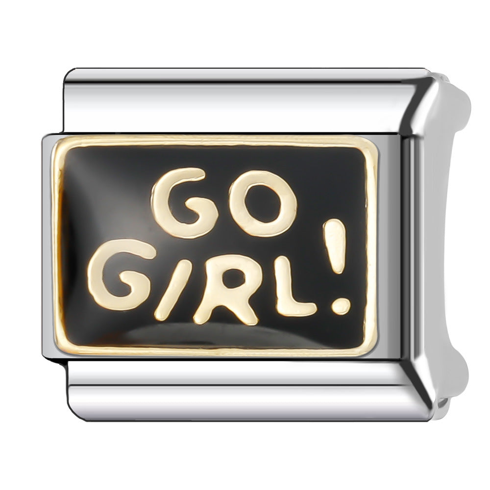 Wholesale Italian Charm Bracelet 9mm DIY Splicing Cute Creative Stainless Steel Composable Bracelet