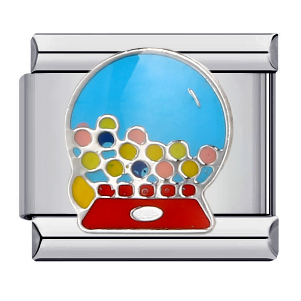 Wholesale Italian Charm Bracelet 9mm DIY Splicing Removable Oil Drop Cartoon Stainless Steel Composable Bracelet