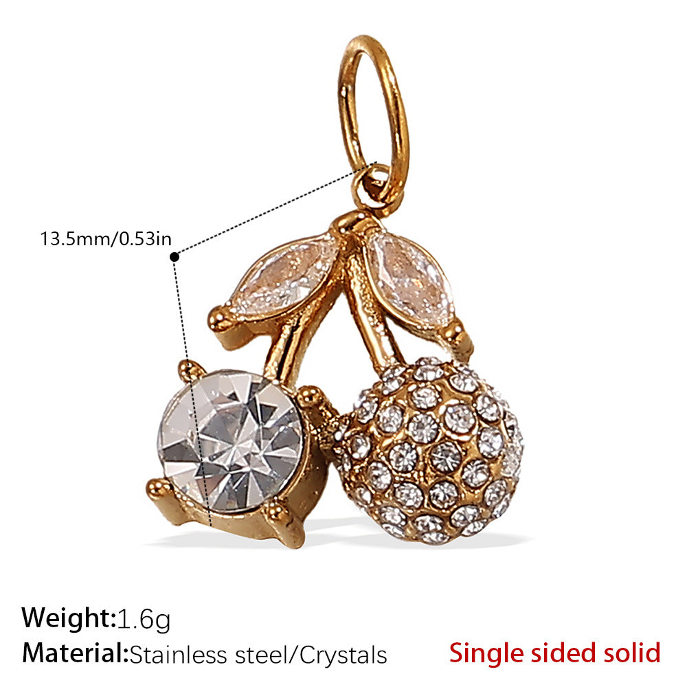 Wholesale Various Cherry Fruit Design Stainless Steel Pendants DIY Creative Bracelet Necklace Jewelry Pendant Bracelet