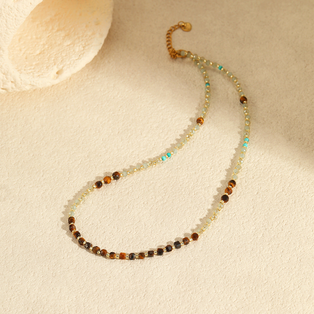 Wholesale  Light Luxury  Natural Stone Necklace Stainless Steel Clavicle Chain