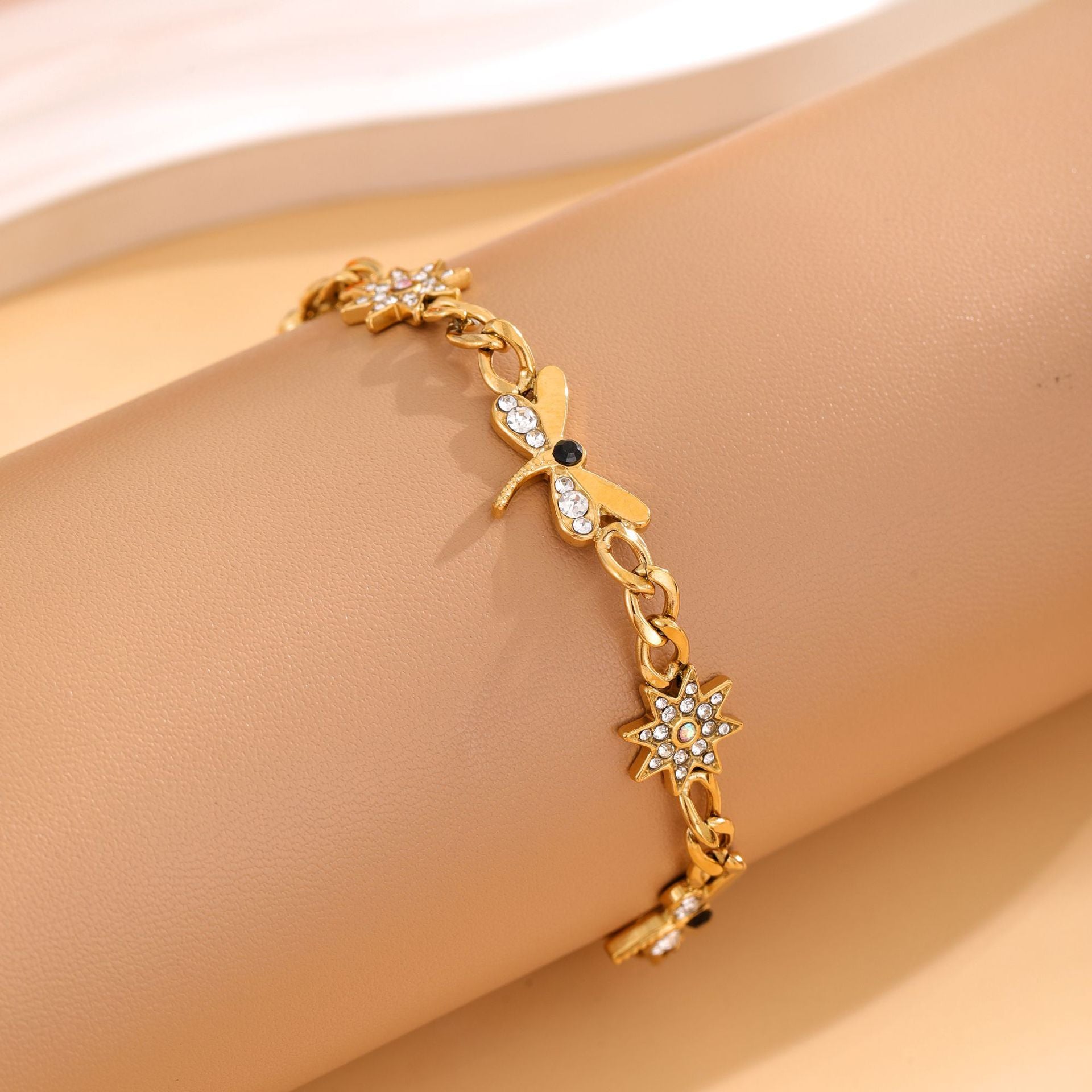 Wholesale stainless steel small full diamond bracelet