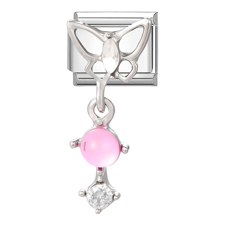 Wholesale Italian Charm Bracelet 9mm DIY Splicing Cute Creative Pendant Stainless Steel Composable Bracelet