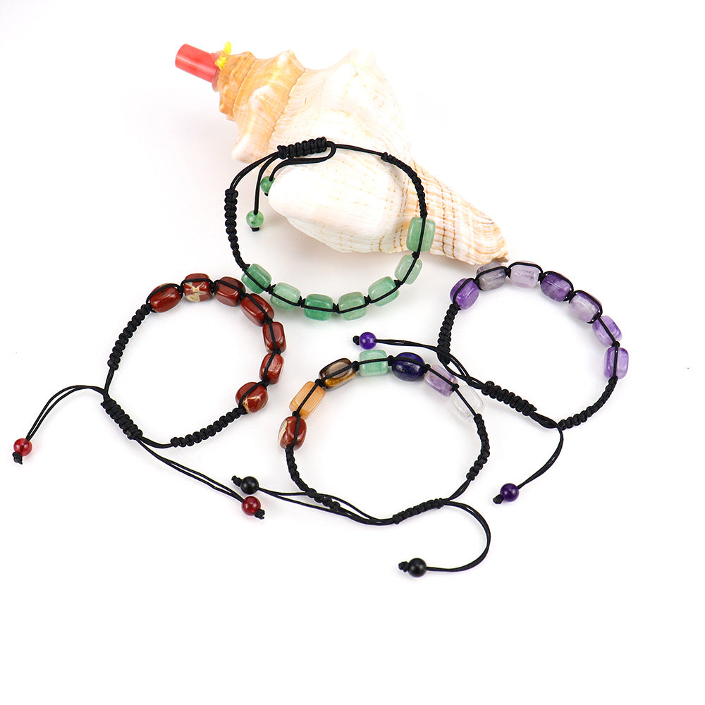 Wholesale Crystal Beaded Bracelet Geometric Rectangular Stone Yoga Accessory Boutique Resale