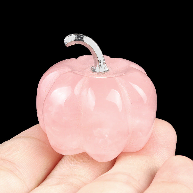 Wholesale 30mm Pumpkin Natural Crystal Stone Halloween Pendant ACC-PT-KeSuo005