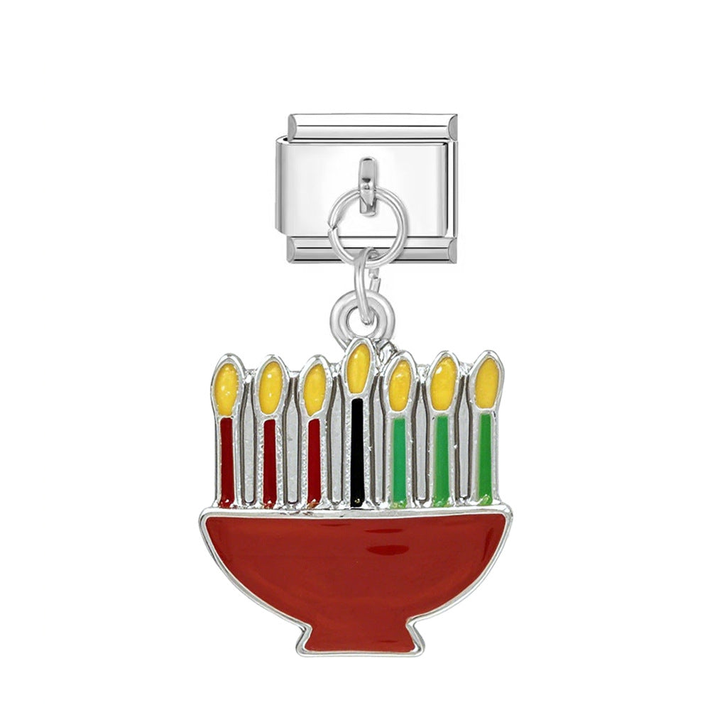 Wholesale Italian Charm Bracelet 9mm DIY Single Hook  Creative Stainless Steel Composable Bracelet