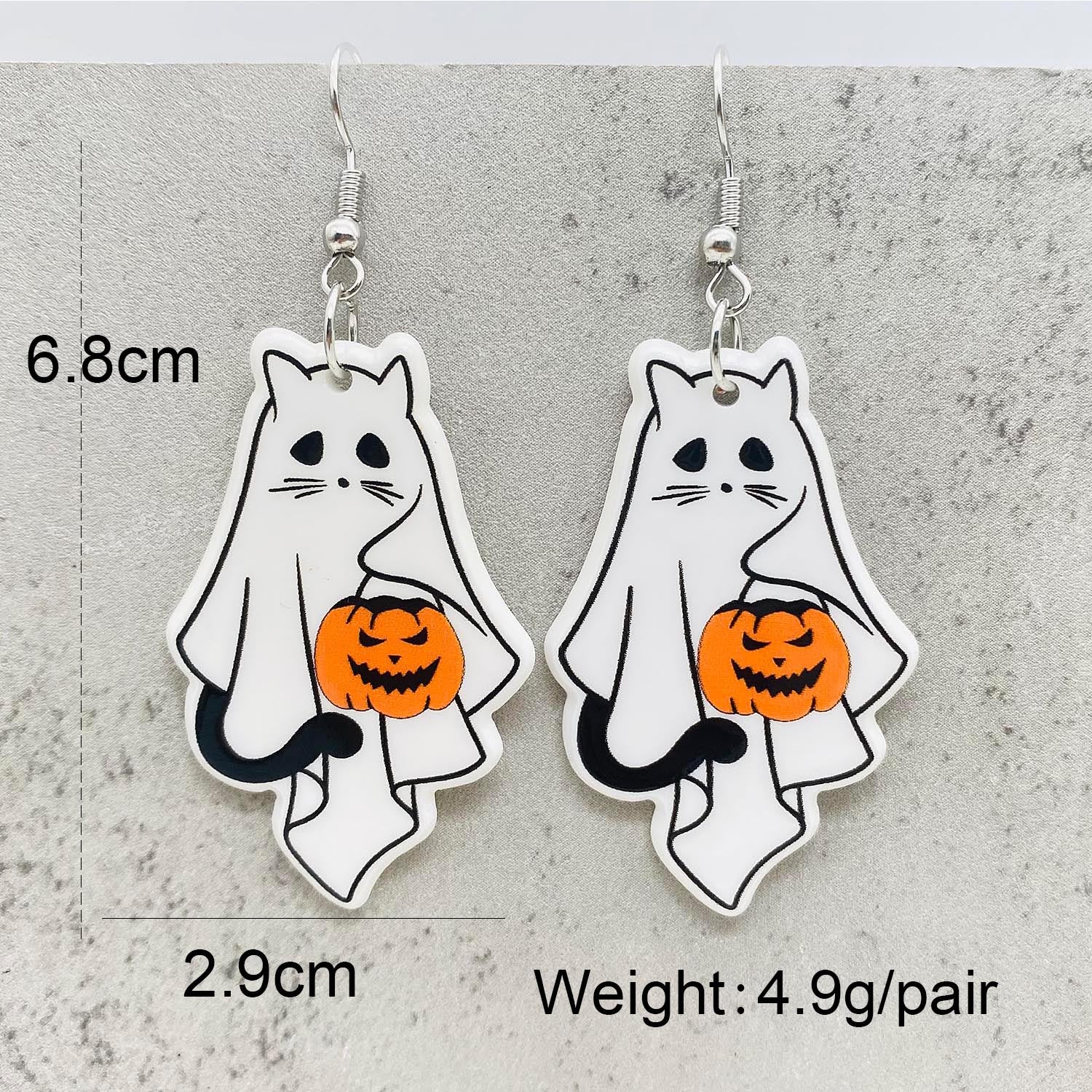 Wholesale Halloween Earrings Cartoon Cute Cat Ghost Pumpkin Acrylic Earrings ACC-ES-ChenY018