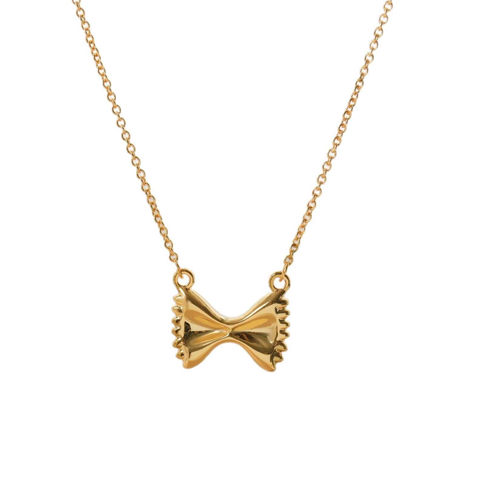 Wholesale 18K Gold-Plated Copper Bow Necklace
