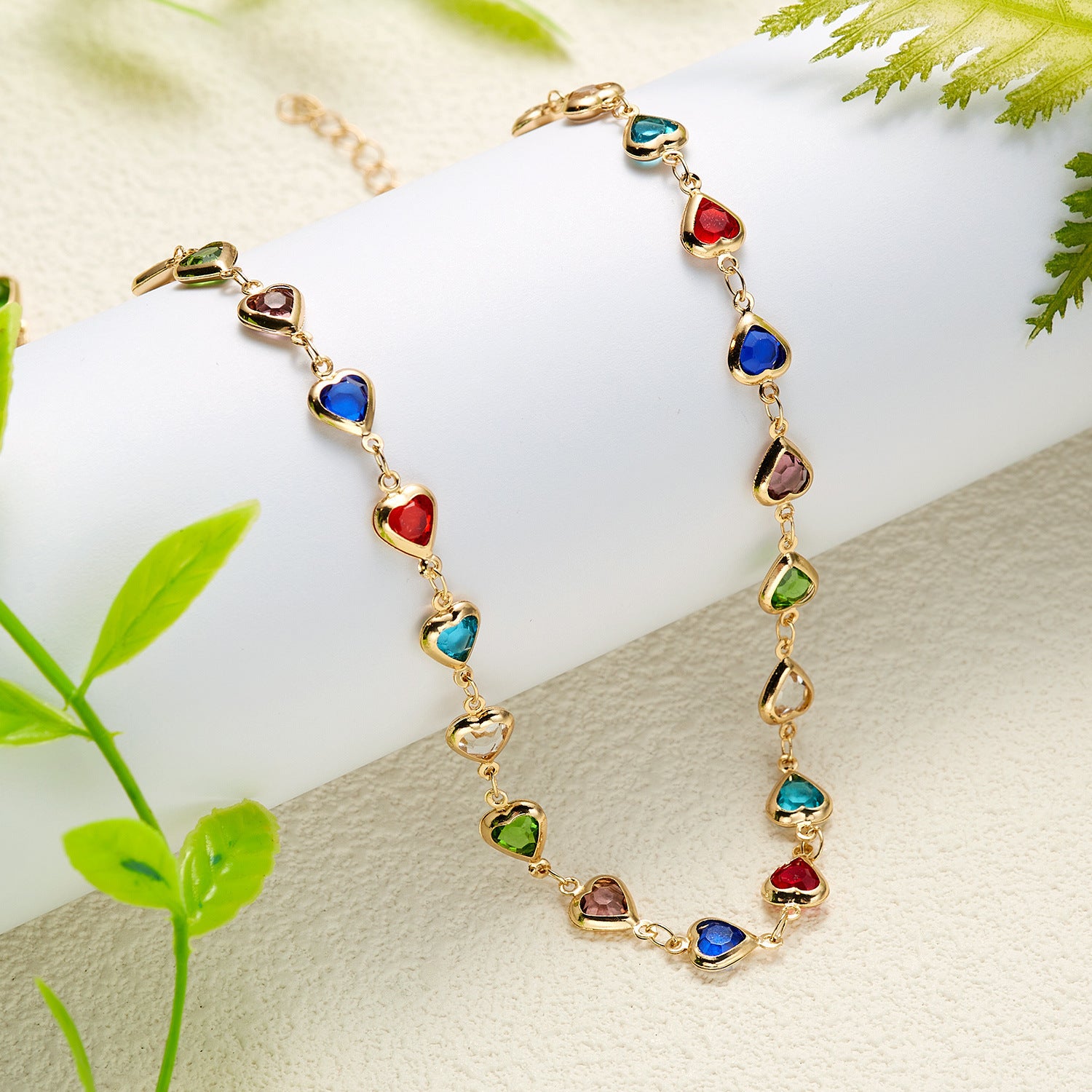 Wholesale Alloy Heart Shaped Bracelet Necklace Set Trendy Ins Style Fashion Jewelry Accessory For Women