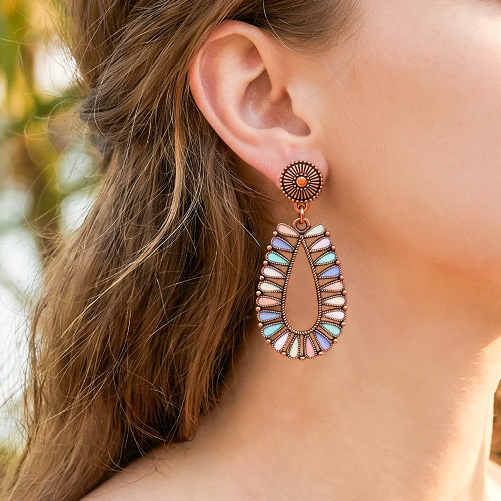 Wholesale Vintage Bohemian Drop Earrings Trendy Zinc Alloy Fashion Accessory