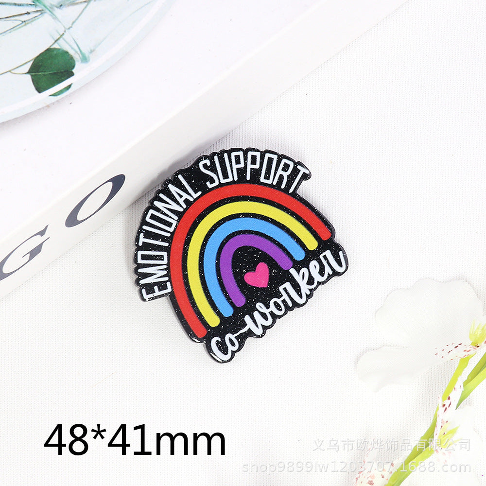 Wholesale 10pcs DIY Flatback Cartoon Acrylic Flatback Badge Reels Retractable Keychain DIY Accessories ACC-FK-OuYe007