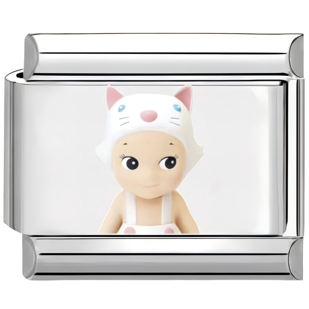 Wholesale 10pcs Italian Charm Bracelet 9mm DIY Splicing Cartoon Cute Sunshine Angel Stainless Steel Composable Bracelet