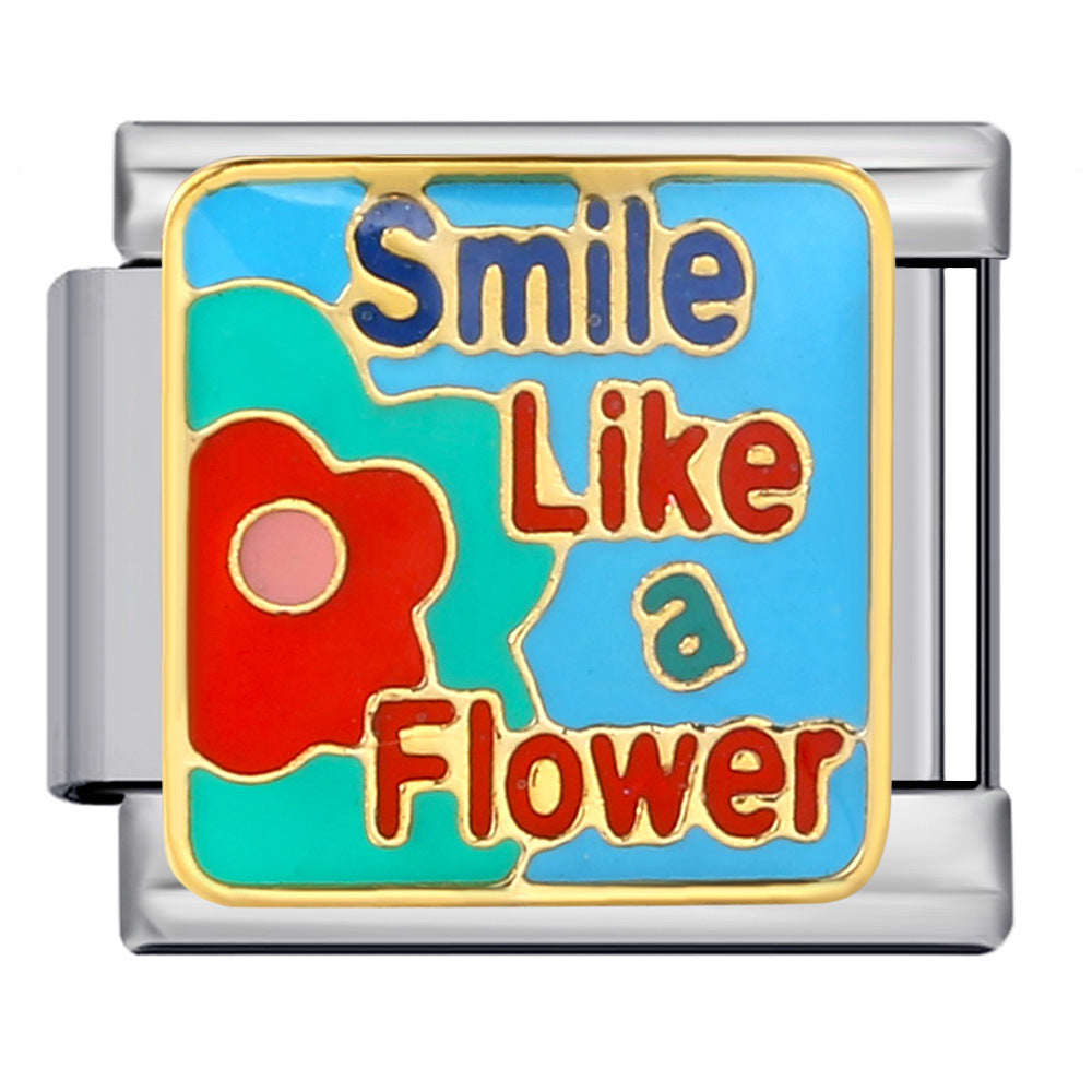 Wholesale Italian modular stainless steel welding dripping oil  DIY bracelet