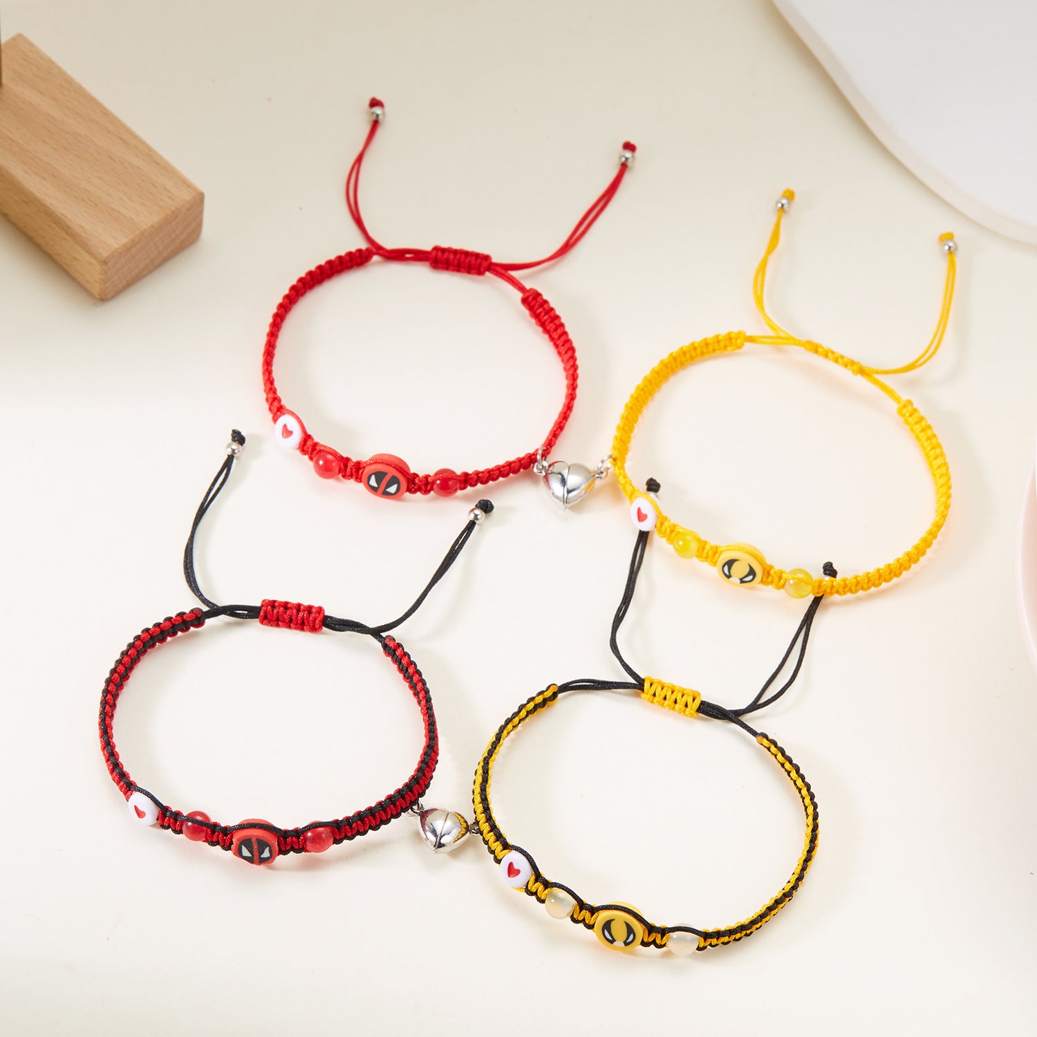 Wholesale Cartoon Anime Heart Shaped Magnetic Handmade Woven Bracelet ACC-BT-FanYou002