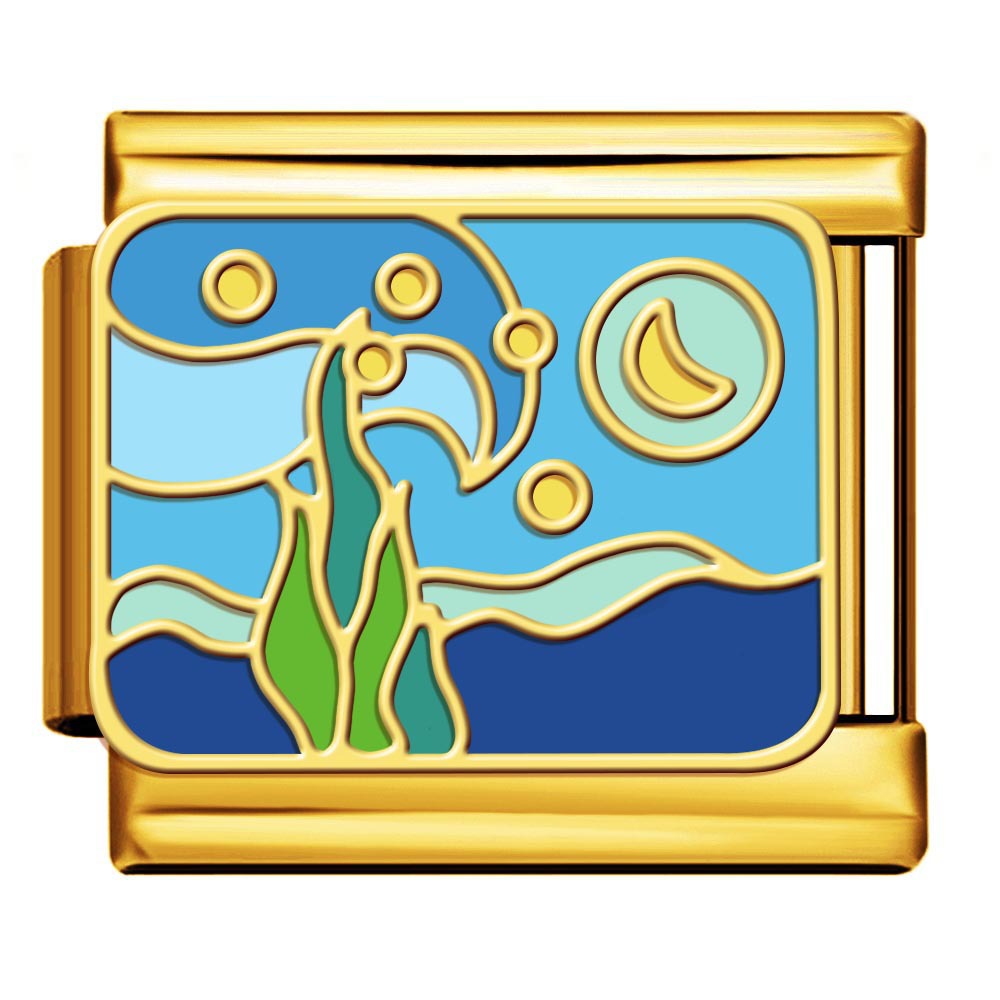 Wholesale   Italian Charm Bracelet 9mm DIY gold-plated oil-spliced Creative Stainless Steel Composable Bracelet