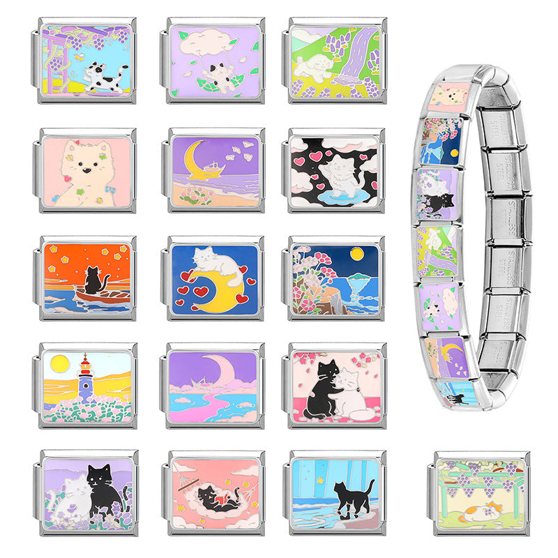 Wholesale Italian modular bracelet cartoon pet DIY