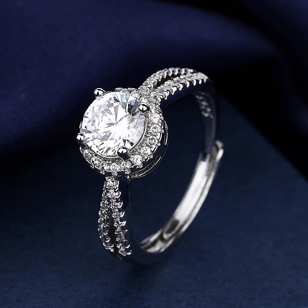 Wholesale double row twisted round light year ring