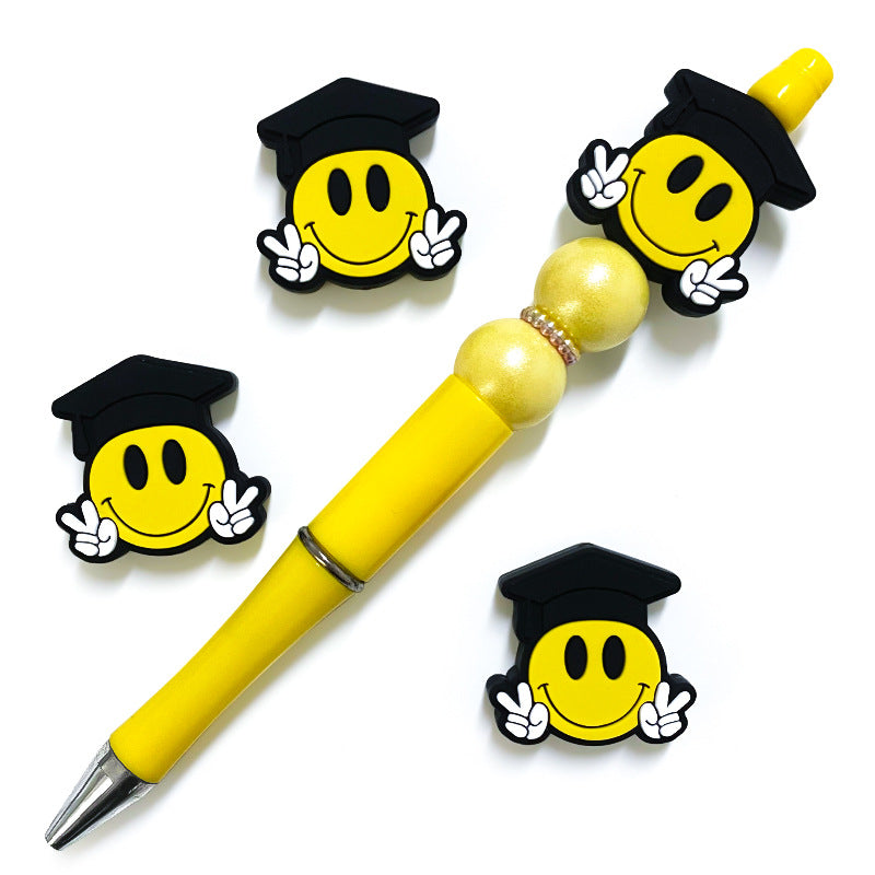 Wholesale 10pcs Smiley Doctor Hat Beaded Small Yellow Face Cartoon Diy Accessories ACC-BDS-WDX234