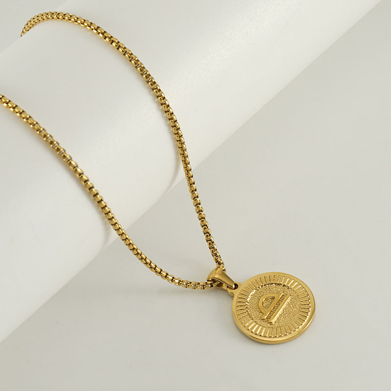 Wholesale Zodiac Necklace 18K Pendant Clavicle Chain Stainless Steel Choker Necklace Constellation Necklace ACC-NE-ZhongYao001