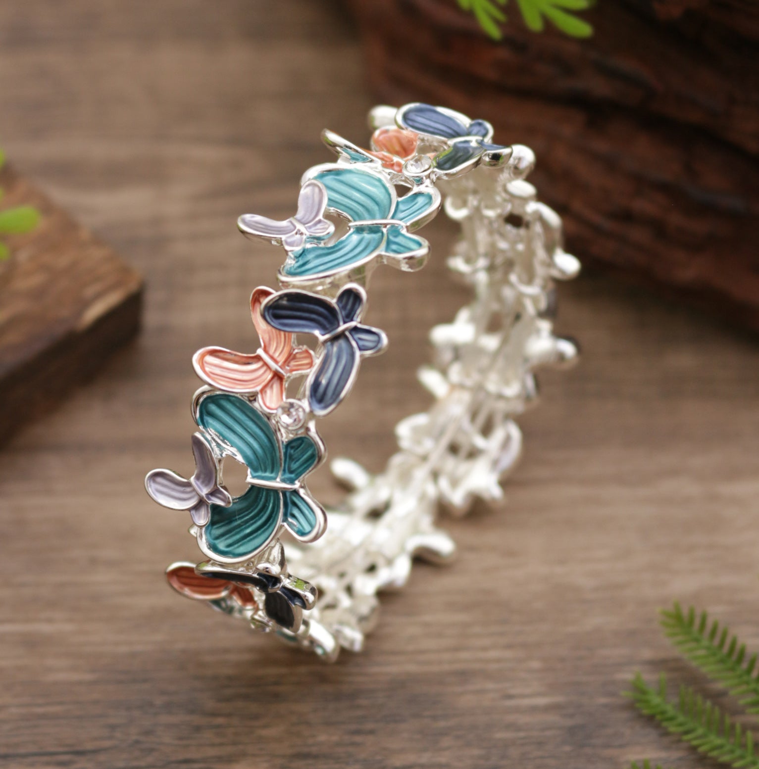 Wholesale Butterfly Alloy Elastic Bracelet