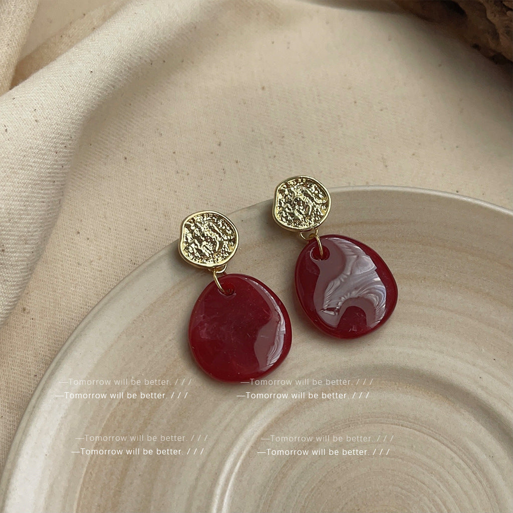 Wholesale Retro Coffee Color Earrings Geometric Blooming Acrylic Earrings ACC-ES-Eryu006