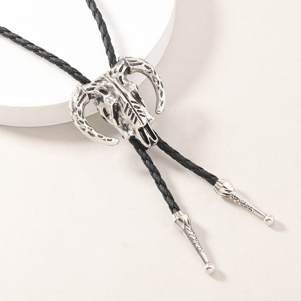 Wholesale Vintage alloy big sheep head pendant necklace