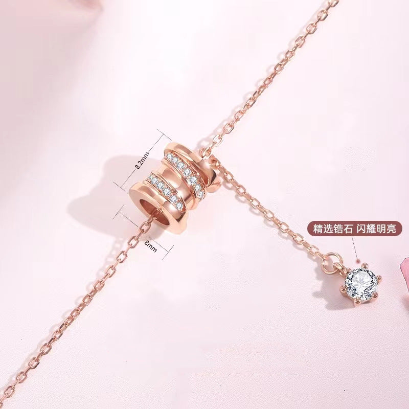Wholesale Small Man Waist Necklace Women' s Internet Celebrity Same Style Simple Fashion Transfer Bead Pendant Elegant Light Luxury Niche Collarbone Chain
