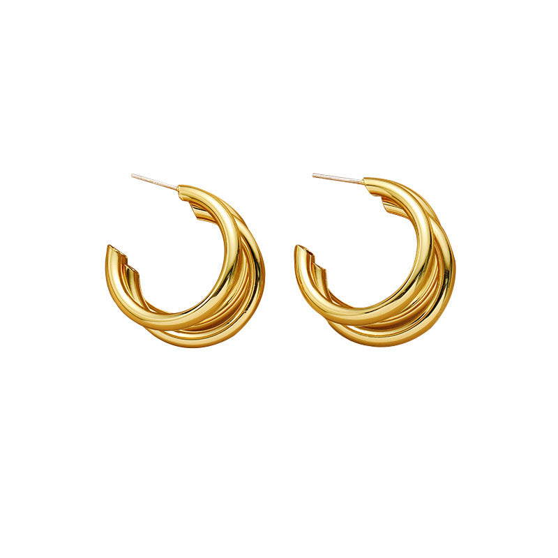 Wholesale 925 Silver Needle Exaggerated Irregular Metal Earrings Statemente Earrings ACC-ES-Hanxi007